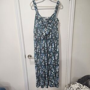 Eloquii Elements Green Floral Maxi Dress